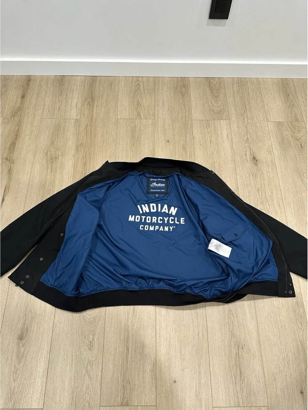 Indian Motorcycle Black Casual Bomber Jacket Men's Riding Size XL